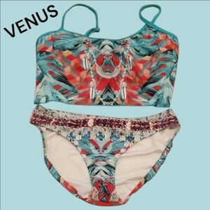 VENUS Colorful Geometric Tankini / Bikini Set. Top Size M. Bottoms Size 10